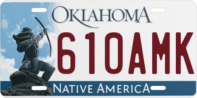 OK license plate 610AMK