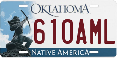 OK license plate 610AML