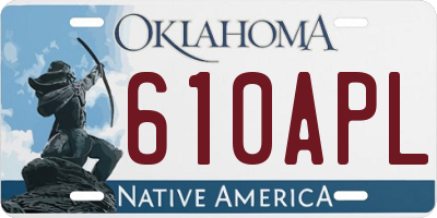 OK license plate 610APL