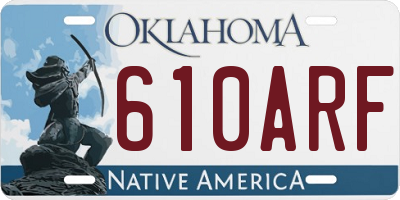 OK license plate 610ARF