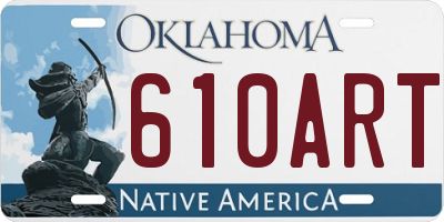 OK license plate 610ART