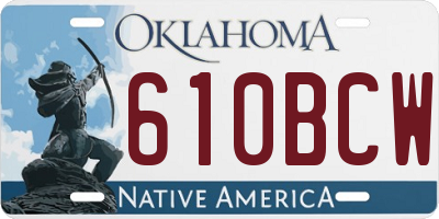 OK license plate 610BCW