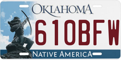 OK license plate 610BFW