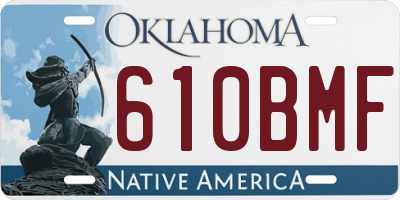 OK license plate 610BMF