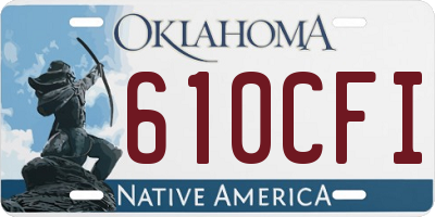 OK license plate 610CFI