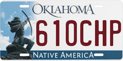 OK license plate 610CHP