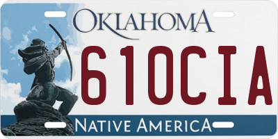 OK license plate 610CIA