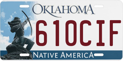 OK license plate 610CIF