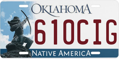 OK license plate 610CIG