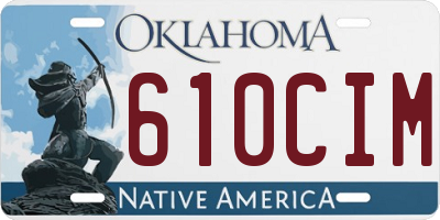 OK license plate 610CIM