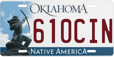 OK license plate 610CIN