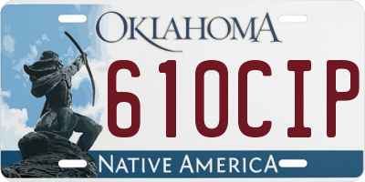 OK license plate 610CIP