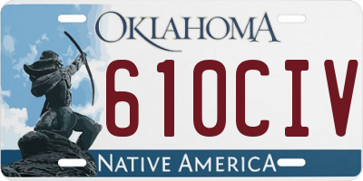 OK license plate 610CIV