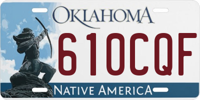 OK license plate 610CQF