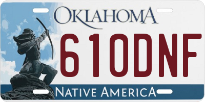 OK license plate 610DNF
