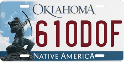 OK license plate 610DOF