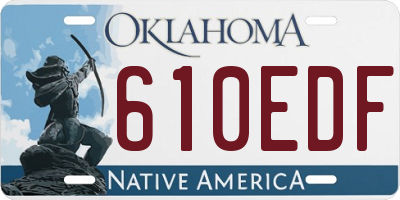OK license plate 610EDF