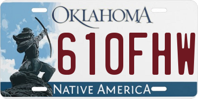 OK license plate 610FHW