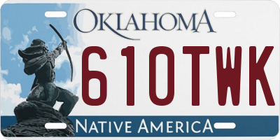 OK license plate 610TWK