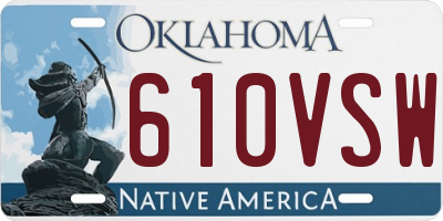 OK license plate 610VSW