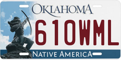 OK license plate 610WML