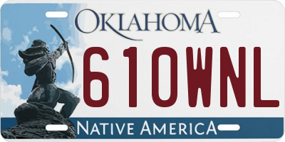 OK license plate 610WNL