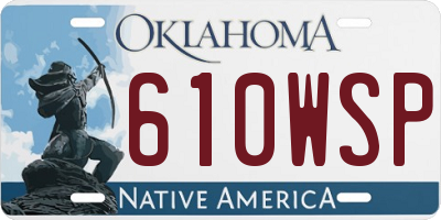 OK license plate 610WSP