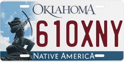 OK license plate 610XNY