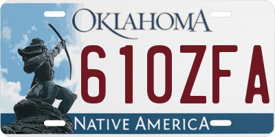 OK license plate 610ZFA