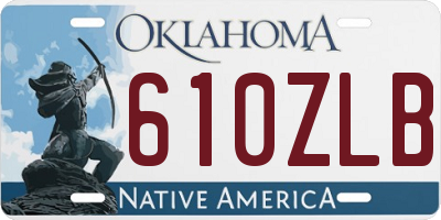 OK license plate 610ZLB