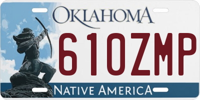 OK license plate 610ZMP