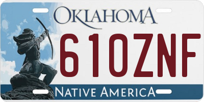 OK license plate 610ZNF