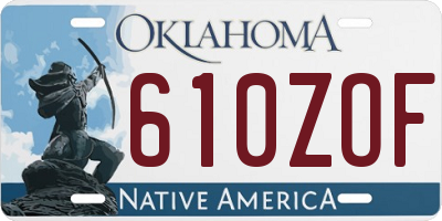 OK license plate 610ZOF