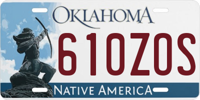 OK license plate 610ZOS