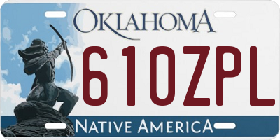 OK license plate 610ZPL