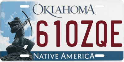 OK license plate 610ZQE