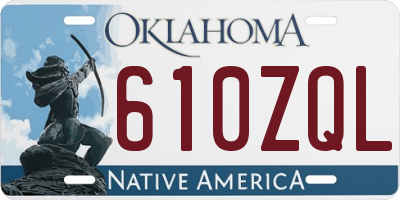 OK license plate 610ZQL