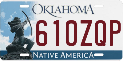 OK license plate 610ZQP