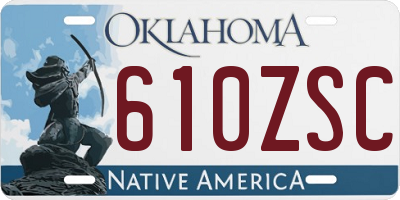 OK license plate 610ZSC