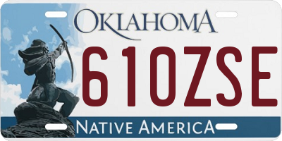 OK license plate 610ZSE
