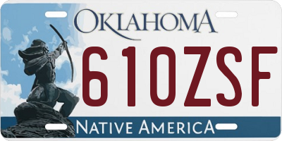 OK license plate 610ZSF