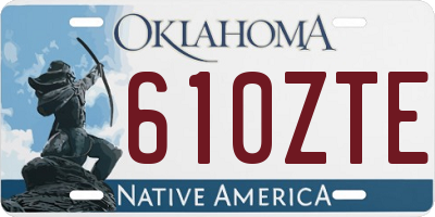 OK license plate 610ZTE