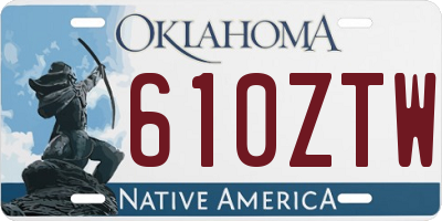 OK license plate 610ZTW