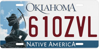 OK license plate 610ZVL