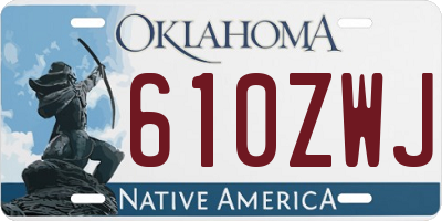 OK license plate 610ZWJ