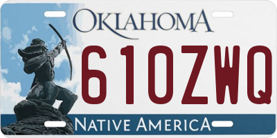 OK license plate 610ZWQ