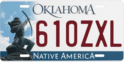 OK license plate 610ZXL