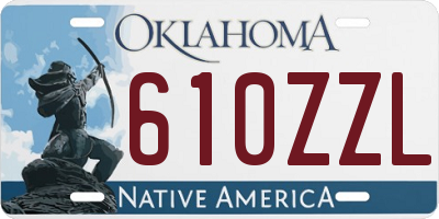 OK license plate 610ZZL