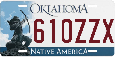 OK license plate 610ZZX