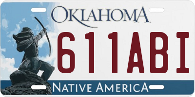 OK license plate 611ABI